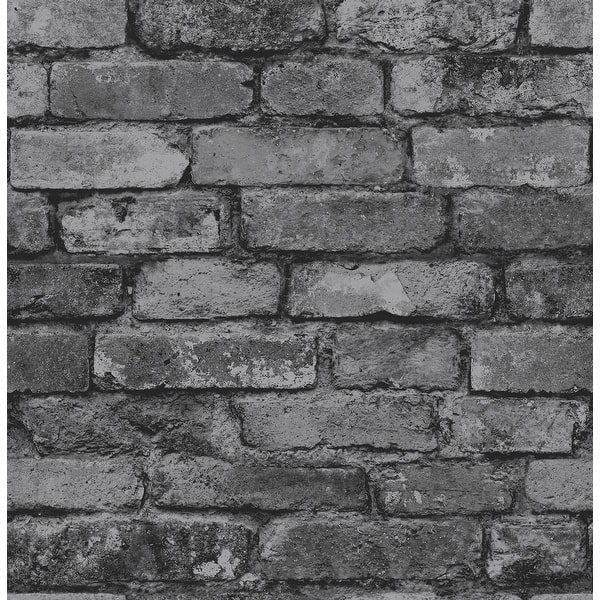 slide 2 of 3, Fine Decor Davis Charcoal Rustic Brick Wallpaper