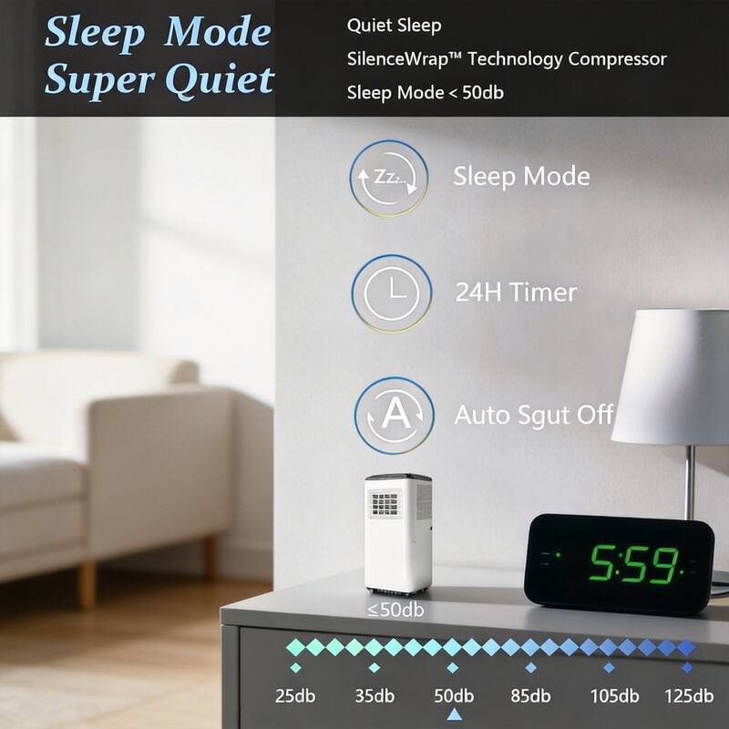 10000 BTU Portable Air Conditioner, 24H Timer Function