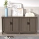 preview thumbnail 11 of 32, Kitchen Sideboard Coffee Bar Cabinet Accent Storage Cabinet Brown