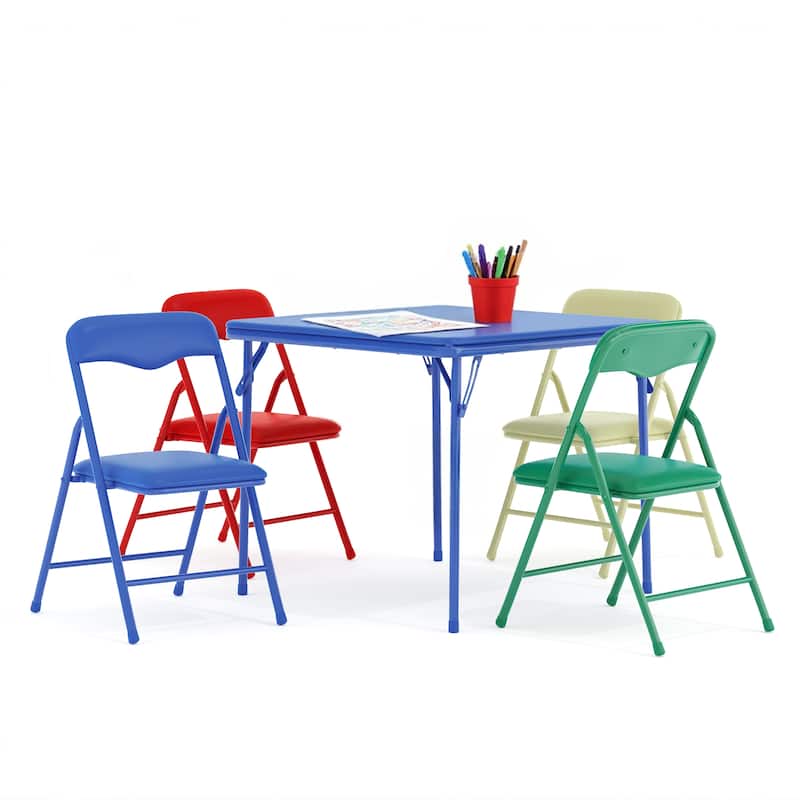 Kids 5-Piece Classroom Folding Table and Chairs Set