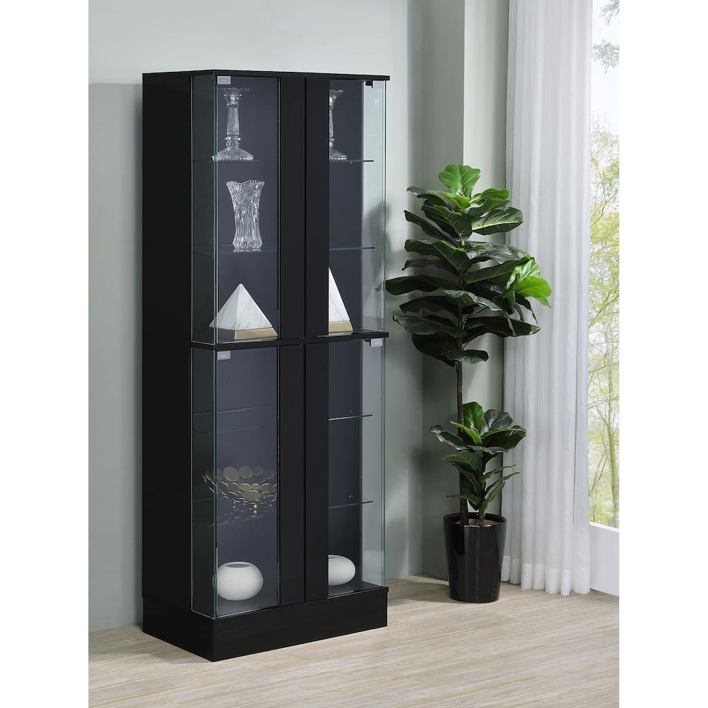 Cabra Contemporary 4-door LED Curio Display Cabinet