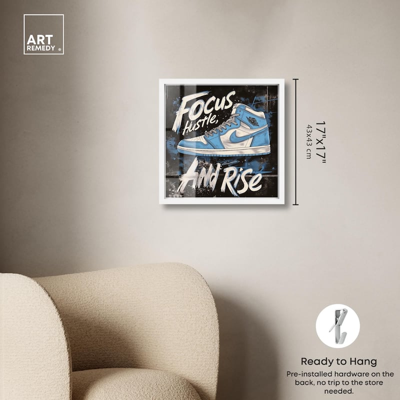 Hustle and Rise Sneaker Shadowbox by Art Remedy