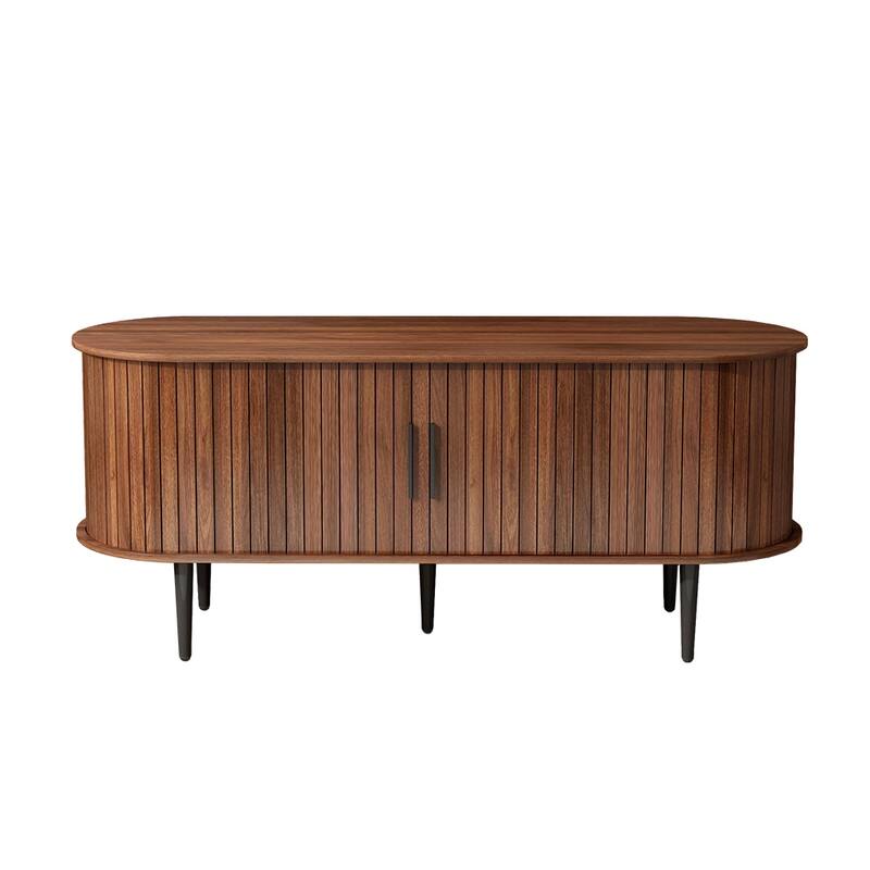 47" Modern TV Console Table with Storage Compartment and Sliding Door, Gaming Entertainment Center with Cabinet for Living Room
