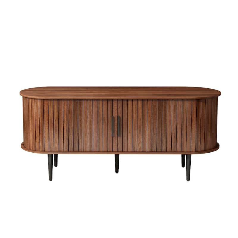 TV Stand TV Console Table with Storage Compartment and Sliding Door