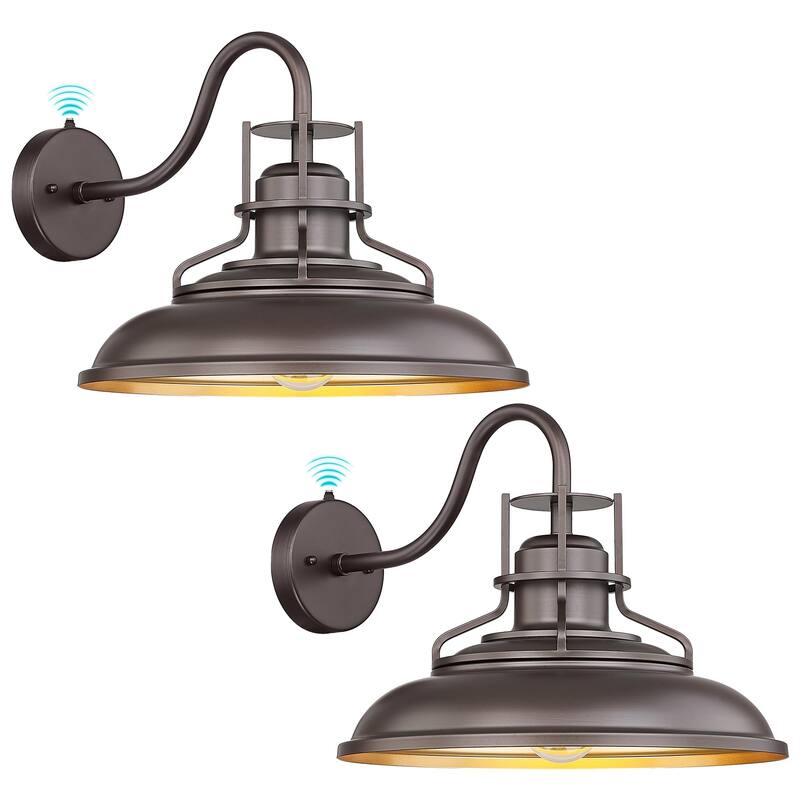 18" Dusk to Dawn Gooseneck Outdoor Barn Light - 2 Pack