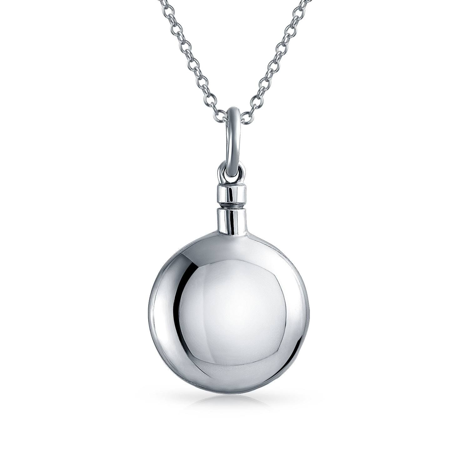 Womens Cremation Ash Keepsake Urn Pendant Necklace Memorial Jewelry Heart Hold Round Urn