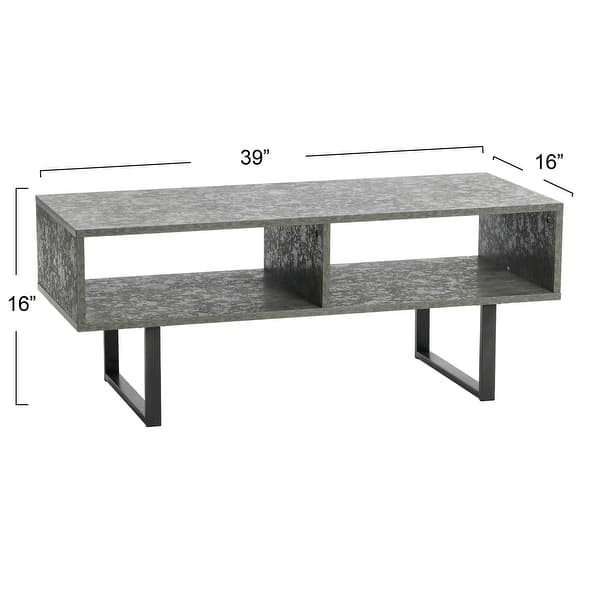 dimension image slide 2 of 4, Household Essentials Rectangular TV Stand Coffee Table and Storage - 15.8"L x 39.4"W x 15.8"H