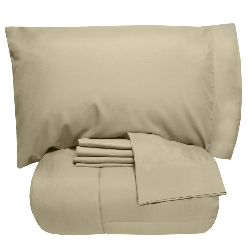 Sweet Home Collection Luxury Solid Bed-In-a-Bag with Sheet Set