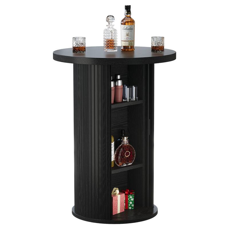 Bar Table, Hidden Storage Cocktail Table, Bistro High Top Pub Unit Kitchen Party Accent Pub Table