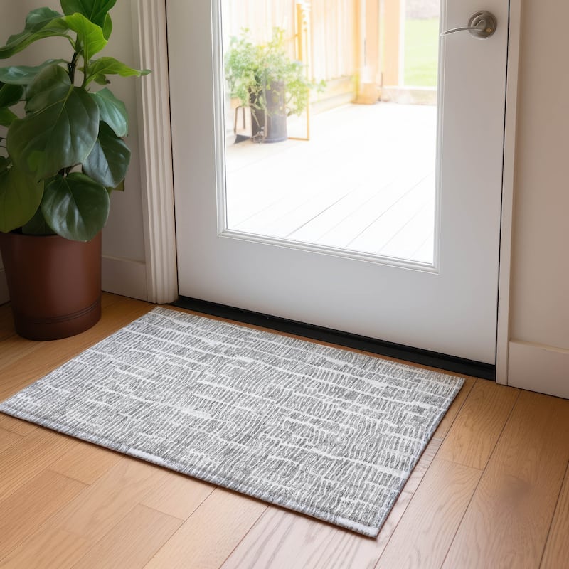 Machine Washable Indoor/ Outdoor Chantille Modern Abstract Rug
