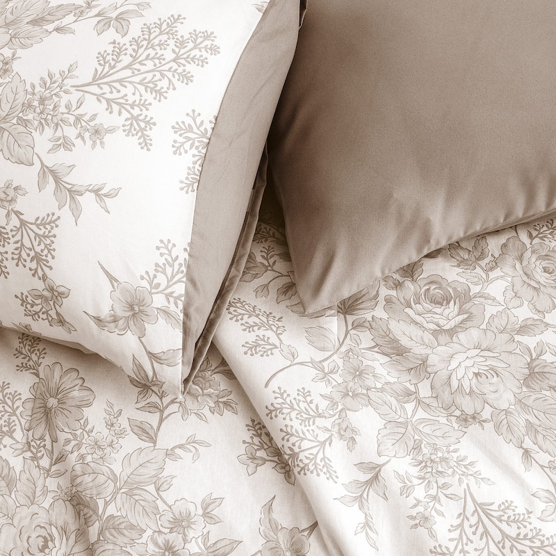 Wonderful Floral Comforter Set Bag in A Bag 7 Piece Set