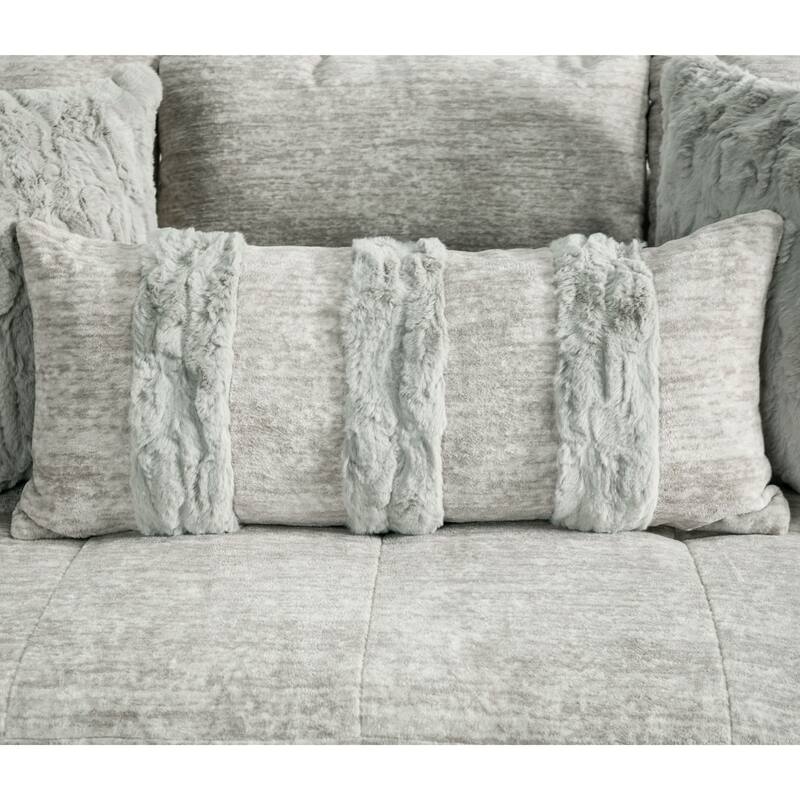 Furniture of America Rilsa USA Made 2-Piece Grey Upholstered Sofa Set with Pillows