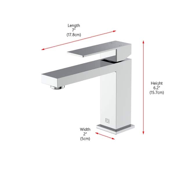 dimension image slide 1 of 3, Elegant Lighting FAV-1001 Jakob 1.5 GPM Single Hole Bathroom Faucet