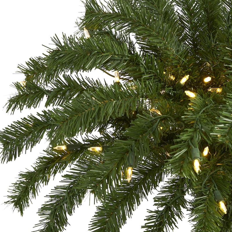 4' Christmas Palm Tree with 150 Warm White LED Lights - Green
