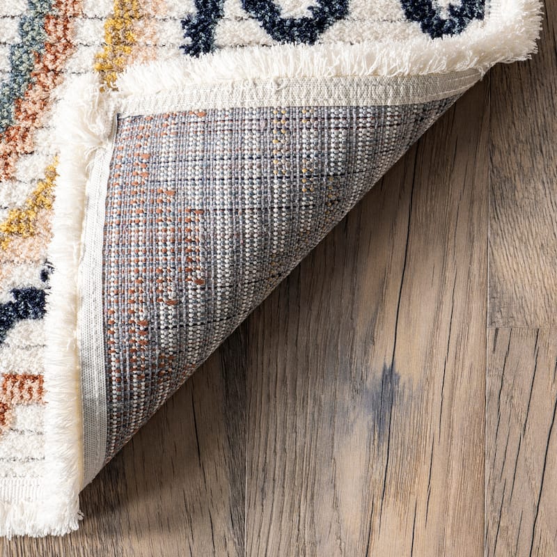 Nuloom Kaarina Multi Rainbow Kids Fringe Area Rug