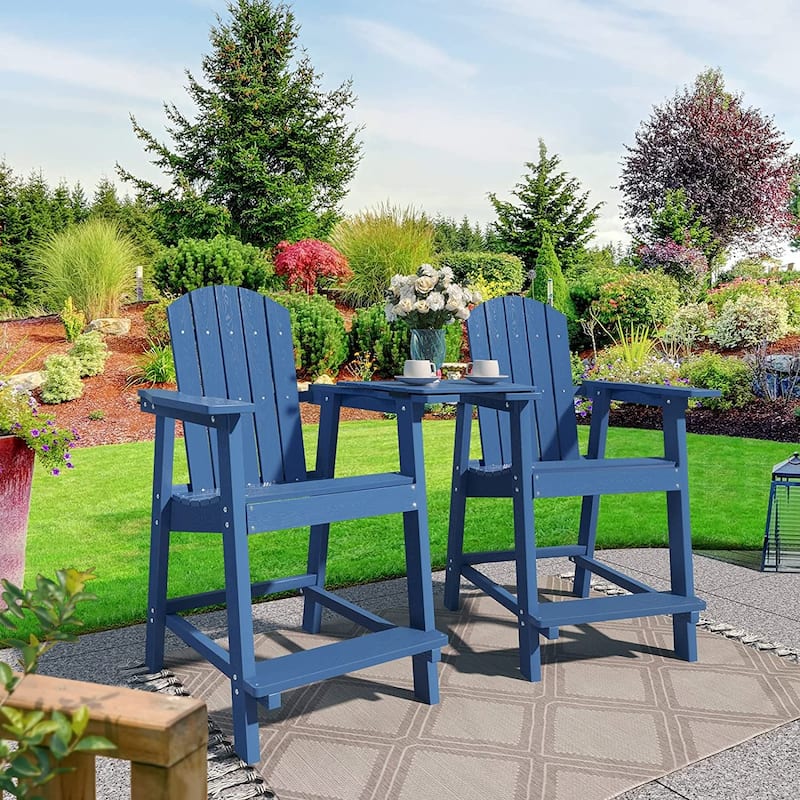 Ravenna Plastic Wood 25" Tall Adirondack Chair Poly Balcony Barstool