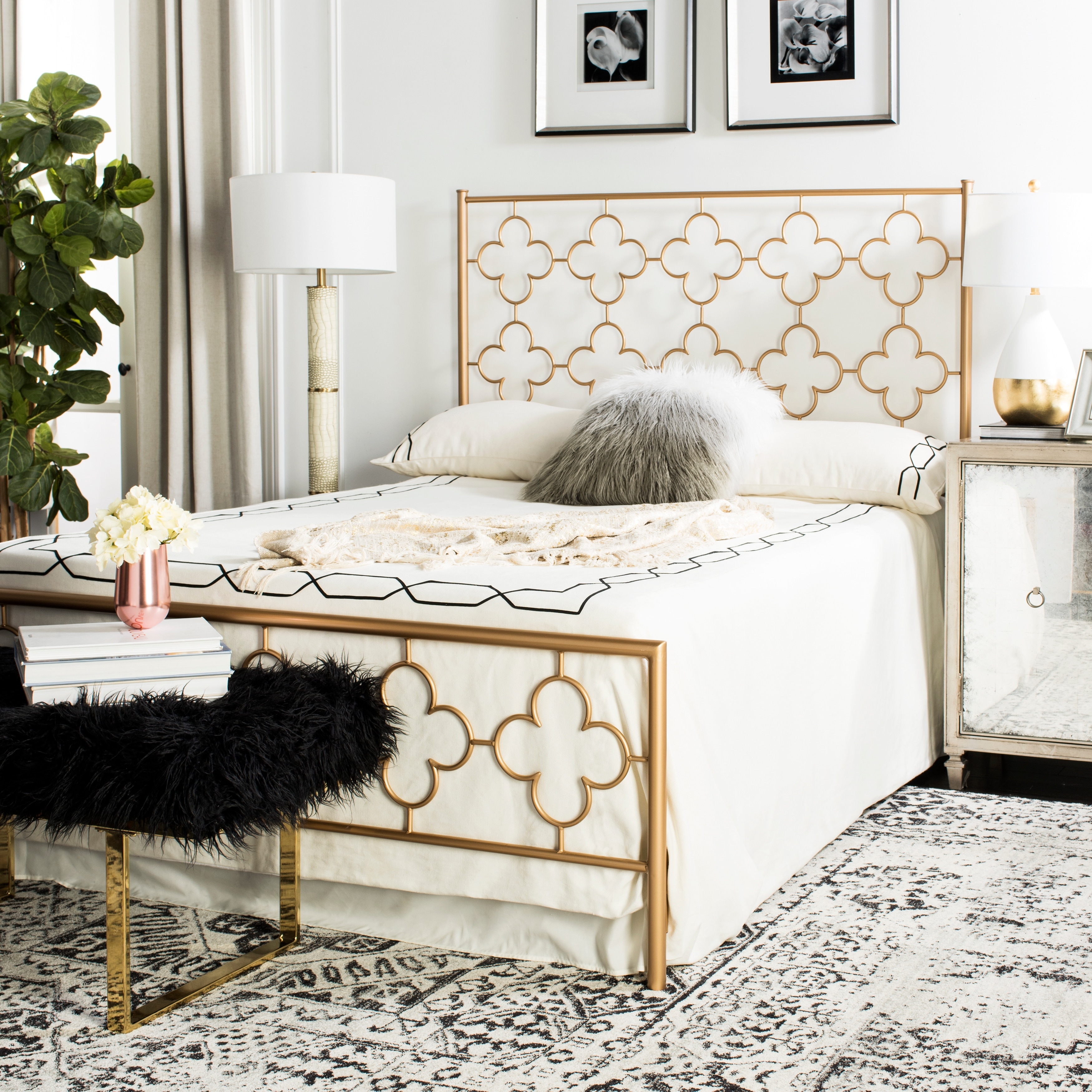 Safavieh paloma metal retro bed queen deals
