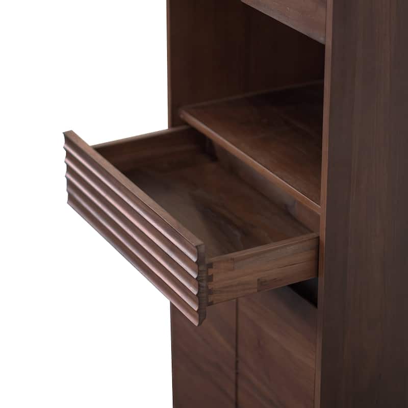 Avanity Carina 24 in. Coffee Teak Freestanding Linen Cabinet - 24"W x 15.7"D x 71"H