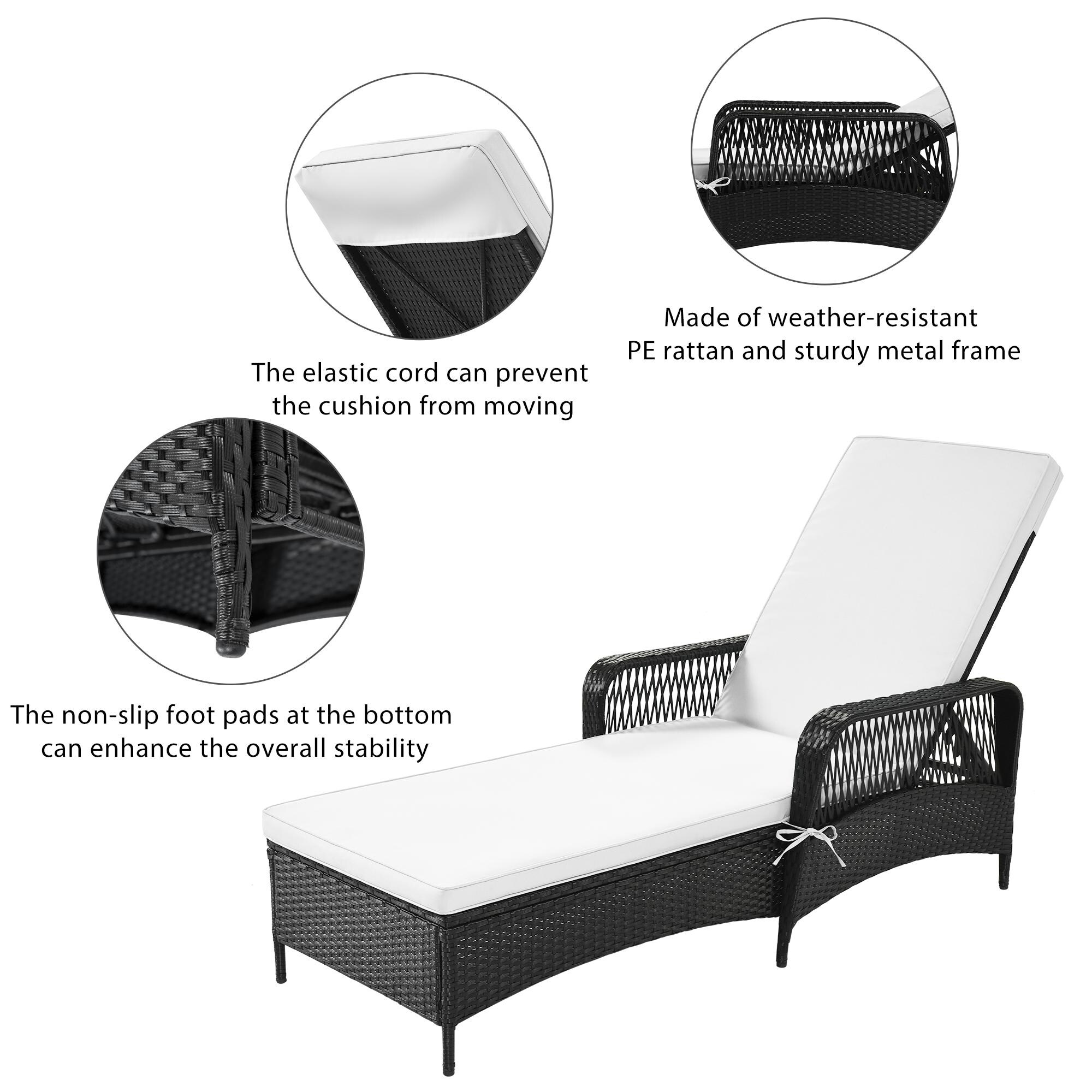 Black discount rattan lounger