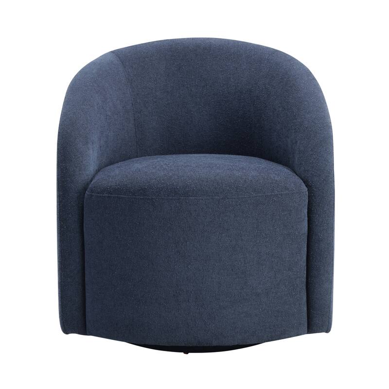 Tapestry 28.5" Boucle Swivel Chair - 360-Degree Metal Swivel Base