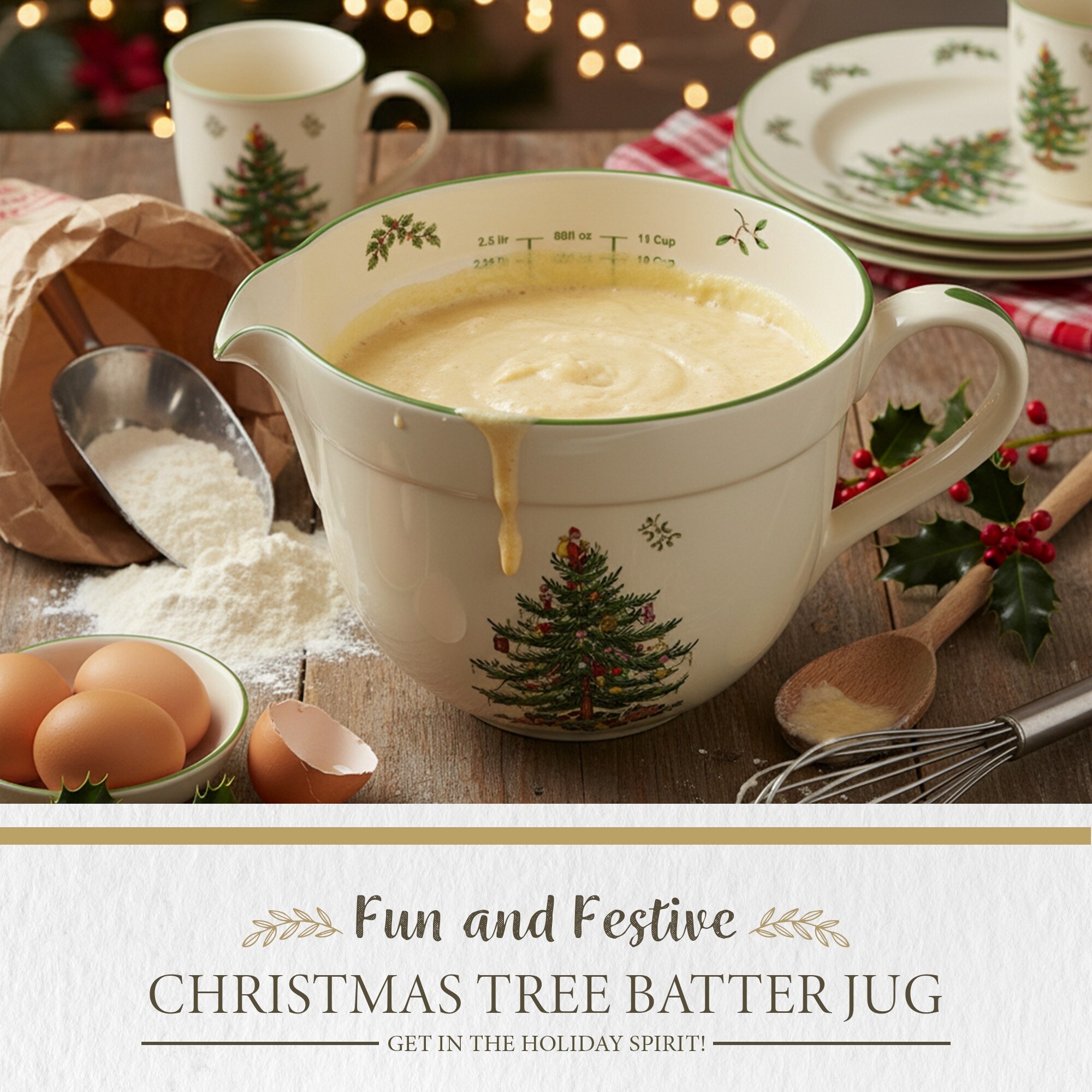 Spode Christmas Tree Batter Jug - 8.25
