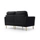 preview thumbnail 5 of 51, 2 Piece Living Room Sofa Set, Velvet Upholstered, Solid Manufactured Frame, Reversible Cushions, Metal Feet, Flared Armrests