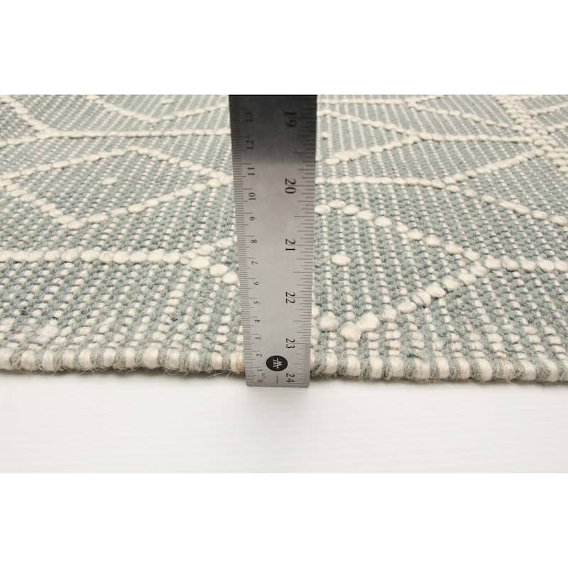 ECARPETGALLERY Braid weave Sienna Green Wool Rug - 5'11 x 8'11