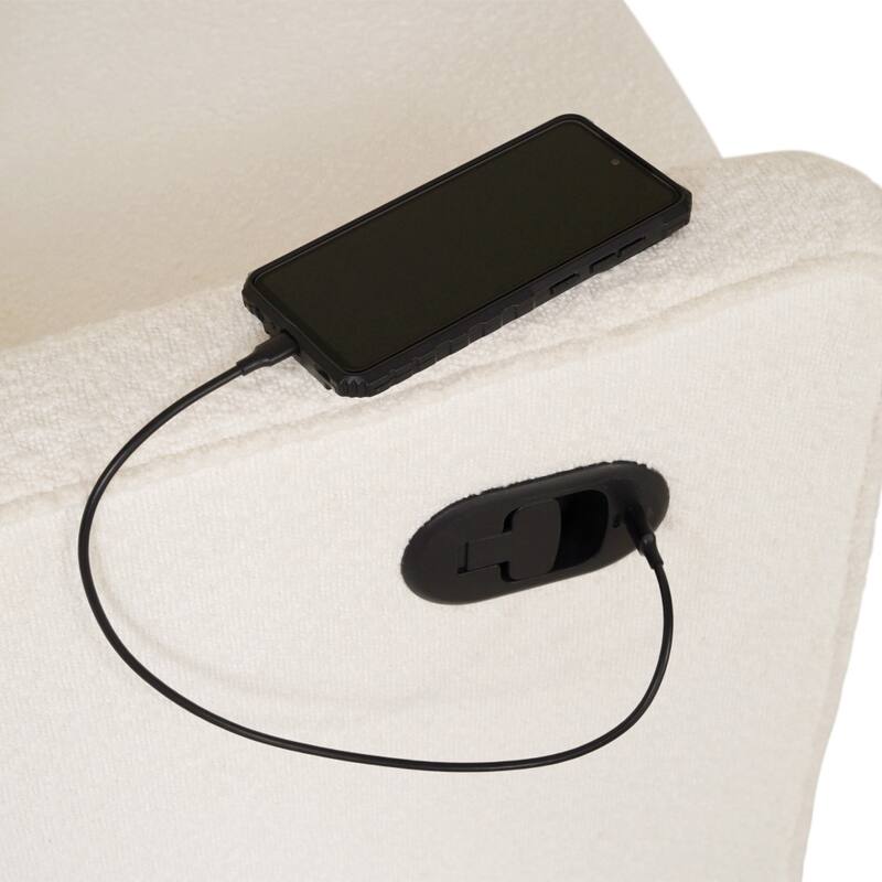 Manual Rocking Recliner-270° Swivel and USB/USB-C Charging Ports