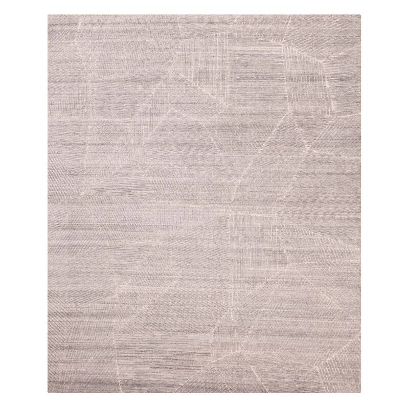 ECARPETGALLERY Hand Loomed Elysian Grey Wool Rug - 8'0 x 9'8