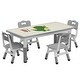 preview thumbnail 1 of 15, Kids Table and Chair Set, Height Adjustable Toddler Table and 4 Chairs Set Grey