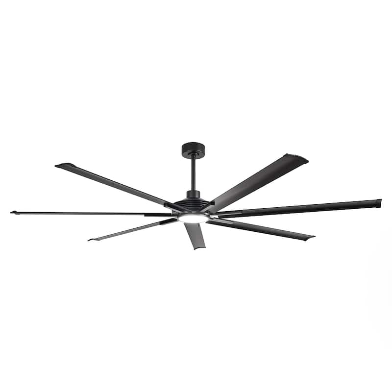 Ceiling Fan Industrial 84" Modern Black 7-Blade LED Light