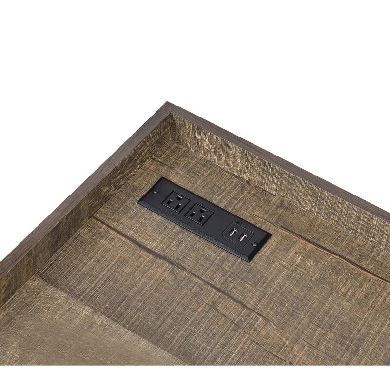Jaxon Industrial 63-inch Steel Computer Desk with USB Ports by Furniture of America