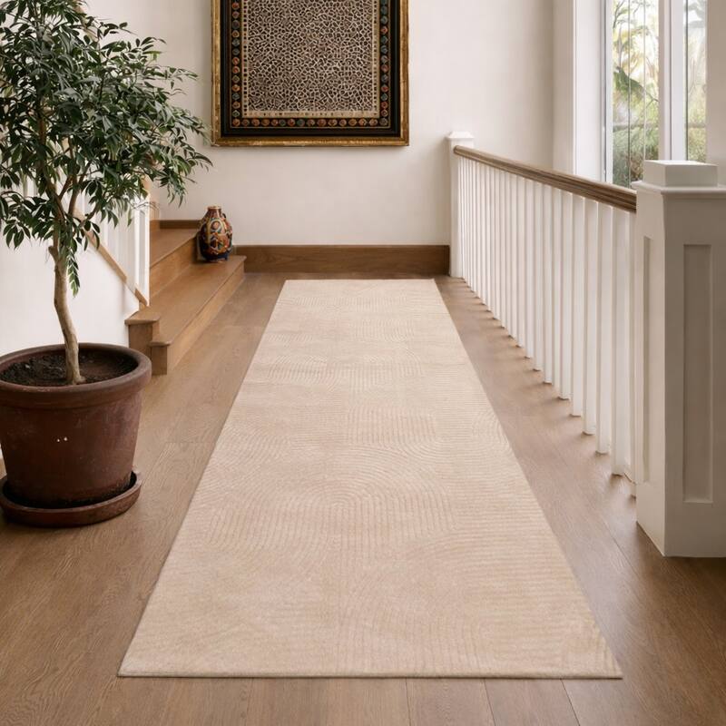 ECARPETGALLERY Elion Modern Machine Washable Area Rug - Cream - 1'10 x 6'0