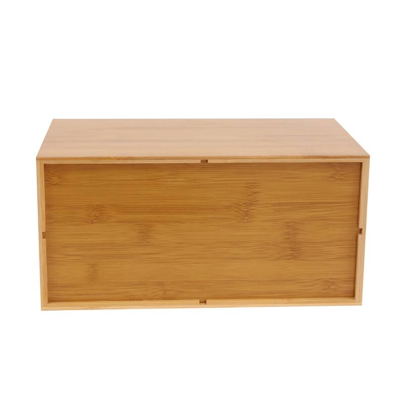 Bamboo Desktop Stackable Office Home Desk Storage Box