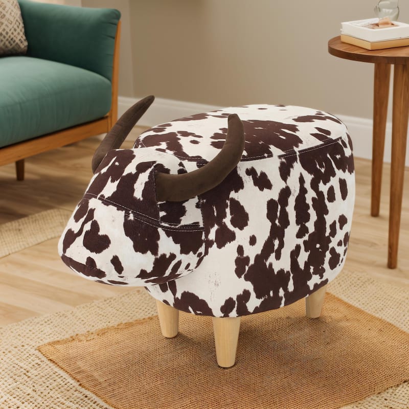 Bessie Fabric Cow Ottoman by Christopher Knight Home