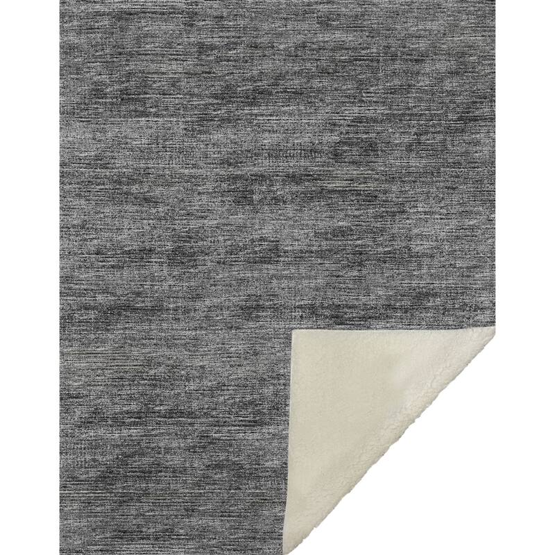 HomeRoots 50" X 70" Gray And Silver Abstract Microfiber Plush Throw Blanket