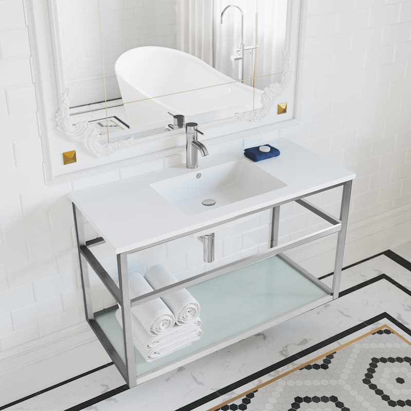 Swiss Madison Pierre 36-inch Open-shelf Metal Bathroom Vanity