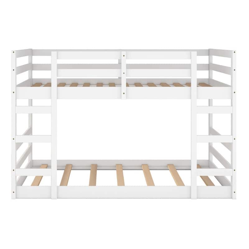 Full Over Full Size Bunk Bed with Ladder