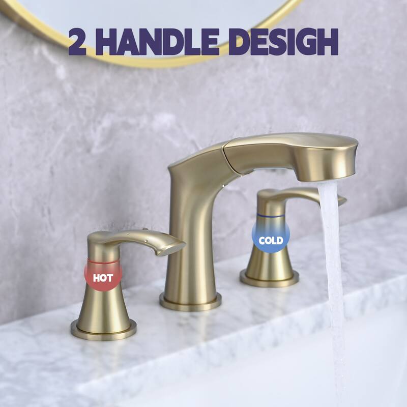 Adjustable Temperature Pull Out Sprayer Bathroom Faucet