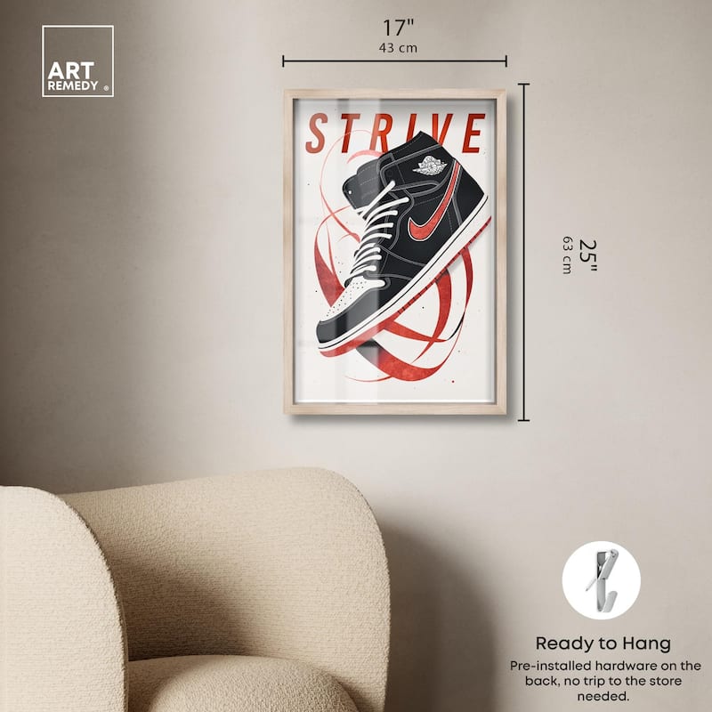 Red Ribbon Sneaker Shadowbox by Art Remedy