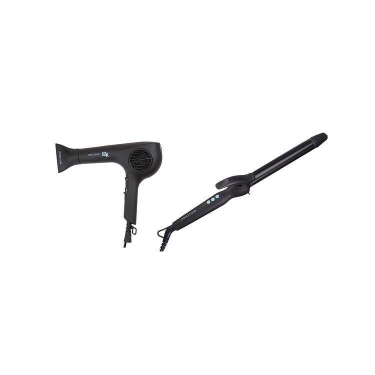 Bio Ionic 10x Ultralight Speed Dryer and Bio Ionic 10x Long Barrel Styler Kit - 1.25 inches