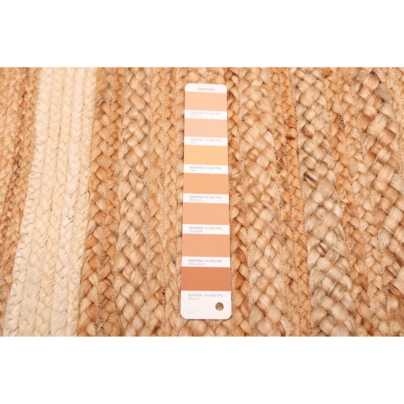 ECARPETGALLERY Braided Weave Palas Denizli Light Brown Jute Rug - 2'8 x 5'0