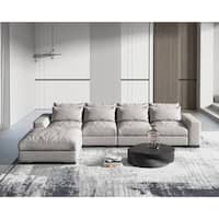 Modern Large Upholstered L-shaped Sectional Sofa With Ottoman - On Sale ...
