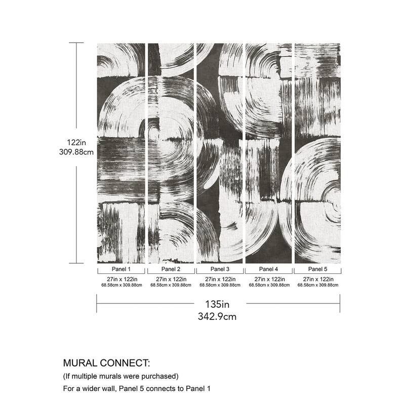 REMIX Walls by Katie Hunt Brushstrokes Charcoal Grey Wall Mural