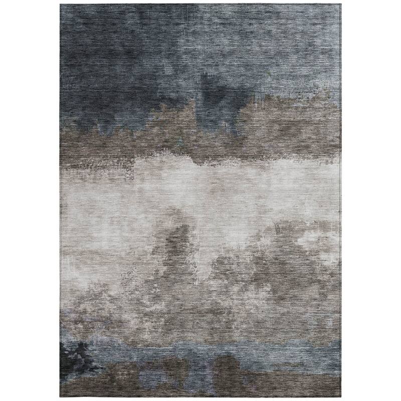 HomeRoots Abstract Transitional Rectangle Outdoor Rug