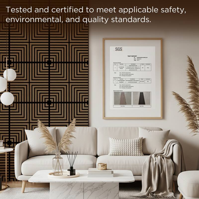 23.6" x 23.6" Wood Geometric Acoustic Wall Panels for Ceiling and Wall Decor, 4-Pack (15 sq ft)