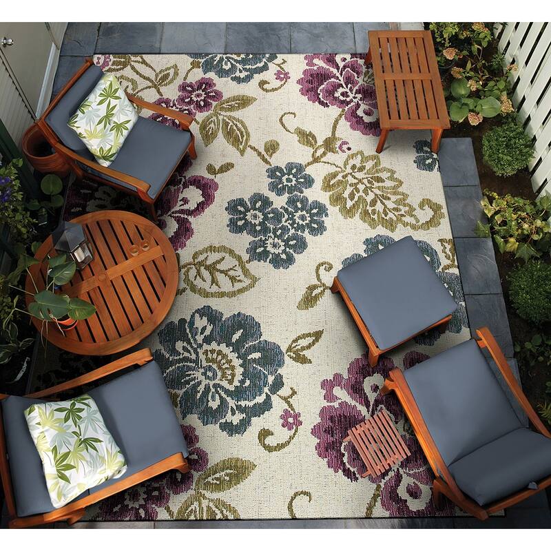 Dream Decor Rugs Gelato Lazio Ivory Multicolor Indoor Outdoor Area Rug