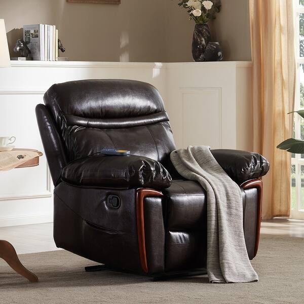 Shop Black Friday Deals On Merax Pu Leather Recliner Chair With Heat And Massage Overstock 29951499