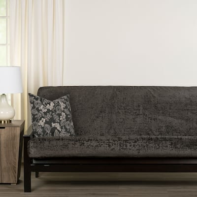 High Society Crushed-Velvet Full Size Futon Cover - N/A
