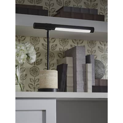 Signature Design by Ashley Vinmour Brown/Beige Desk Lamp - 15.63" W x 5.25" D x 17" H